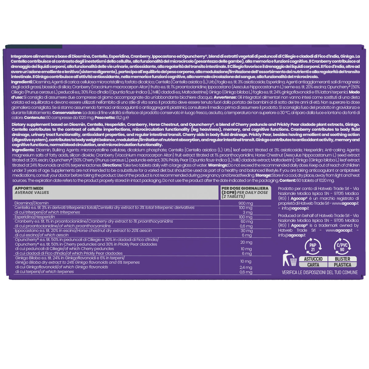 Venactum | Integratore per microcircolo e gambe leggere con Diosmina ed Esperidina - foto 7