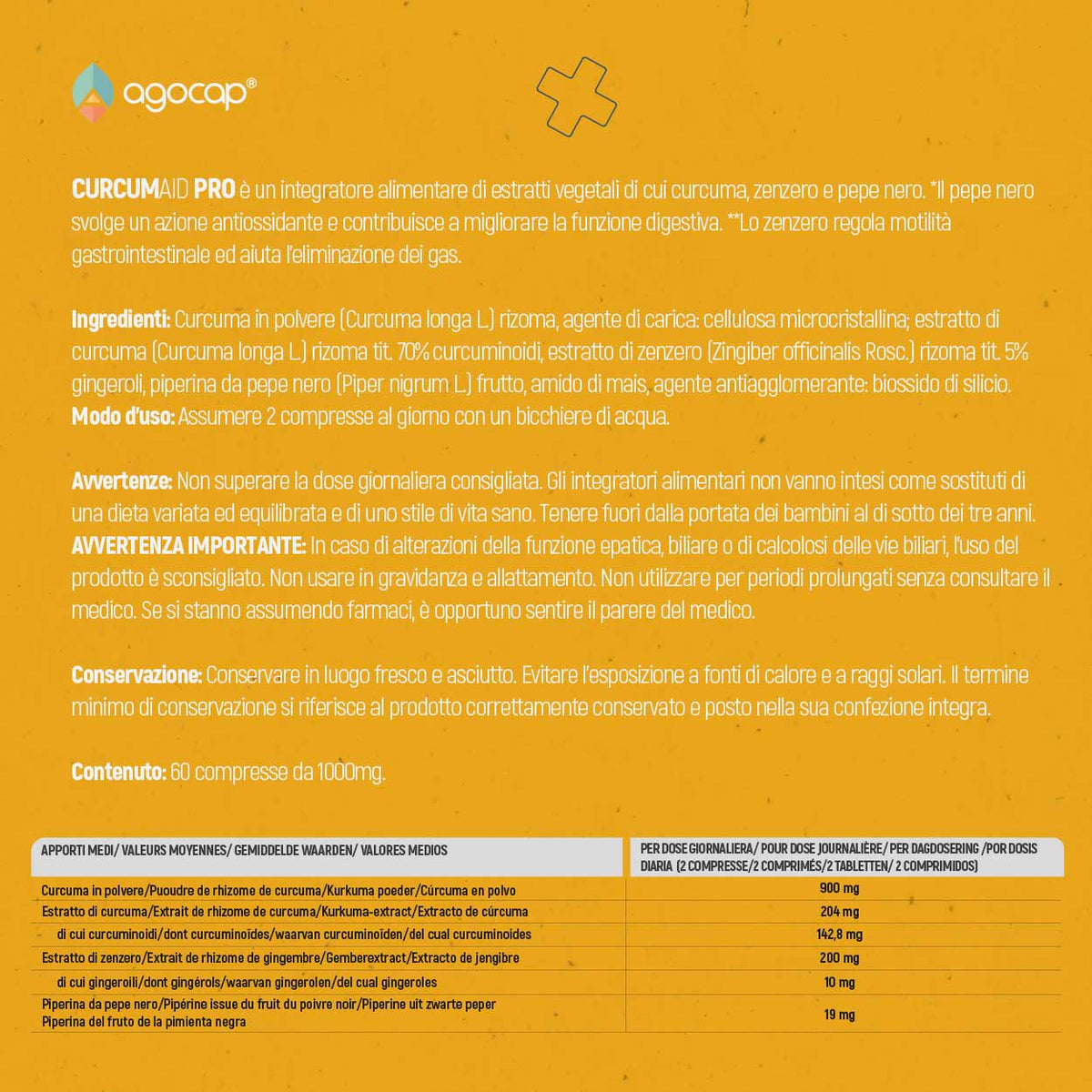 Curcumaid Pro | Integratore per digestione e mobilità gastrointestinale con Curcuma, Piperina e Zenzero - foto 6